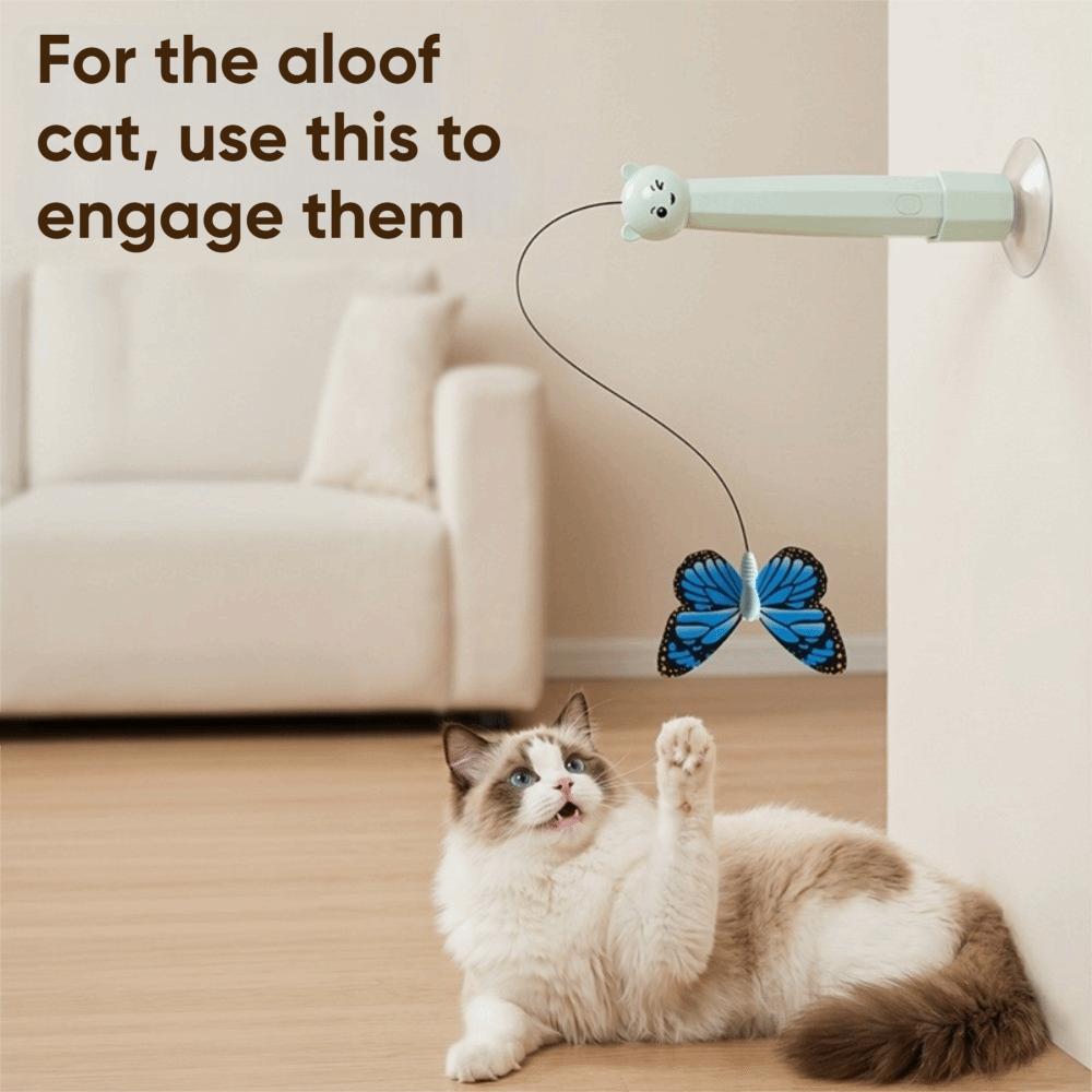 Electric Rotating Electric Butterfly Cat Toy Suction Cup Base Automatic Cat Toy Pet Gifts