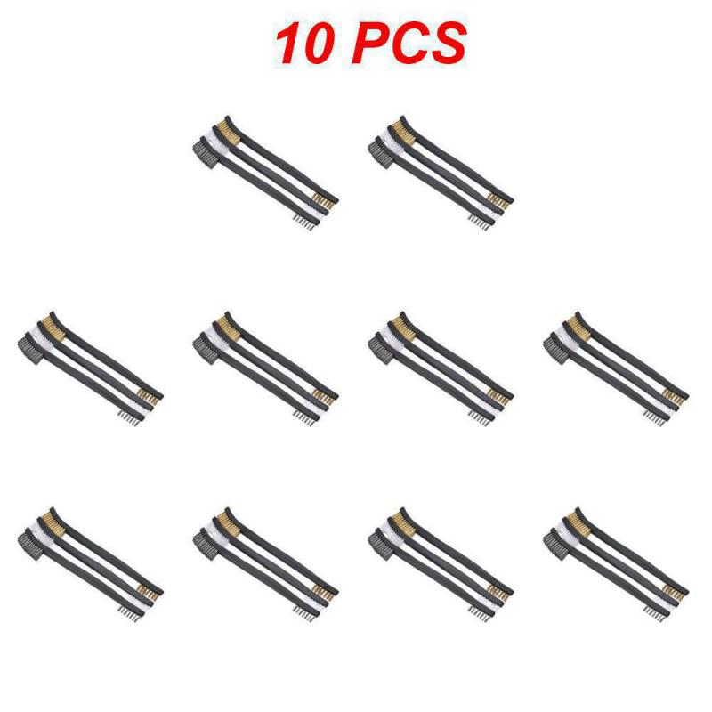 1~10 шт. Щетка из проволочной щетины для очистки сварочного шлака, мини-набор проволочных щеток, стальная/нейлоновая/латунная щетка для очистки металла от краски