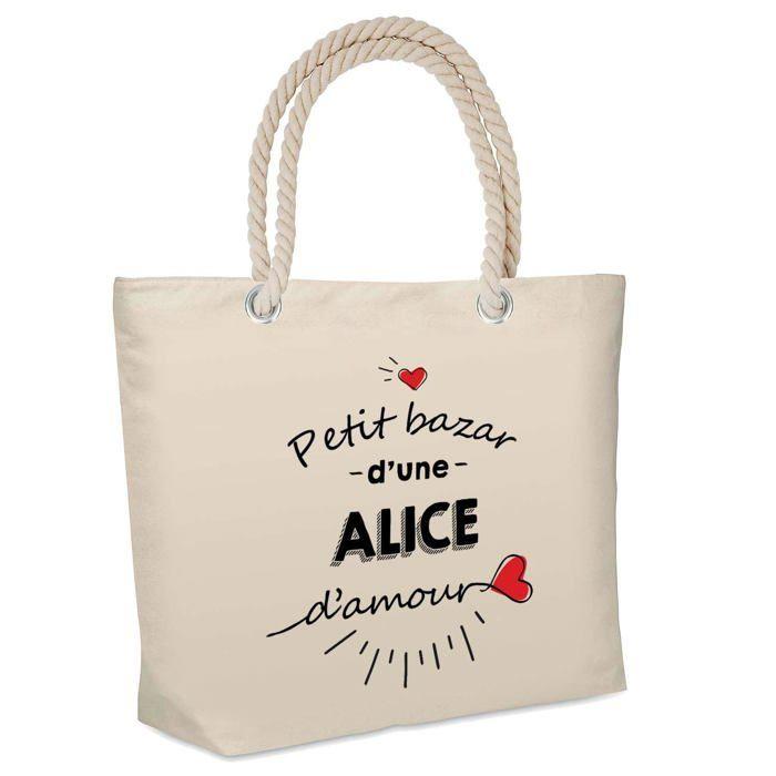 Sac de plage - PLANETEE - isotherme Bazar d'une Alice d'amour - Coton - Grande contenance - Imprimé en France