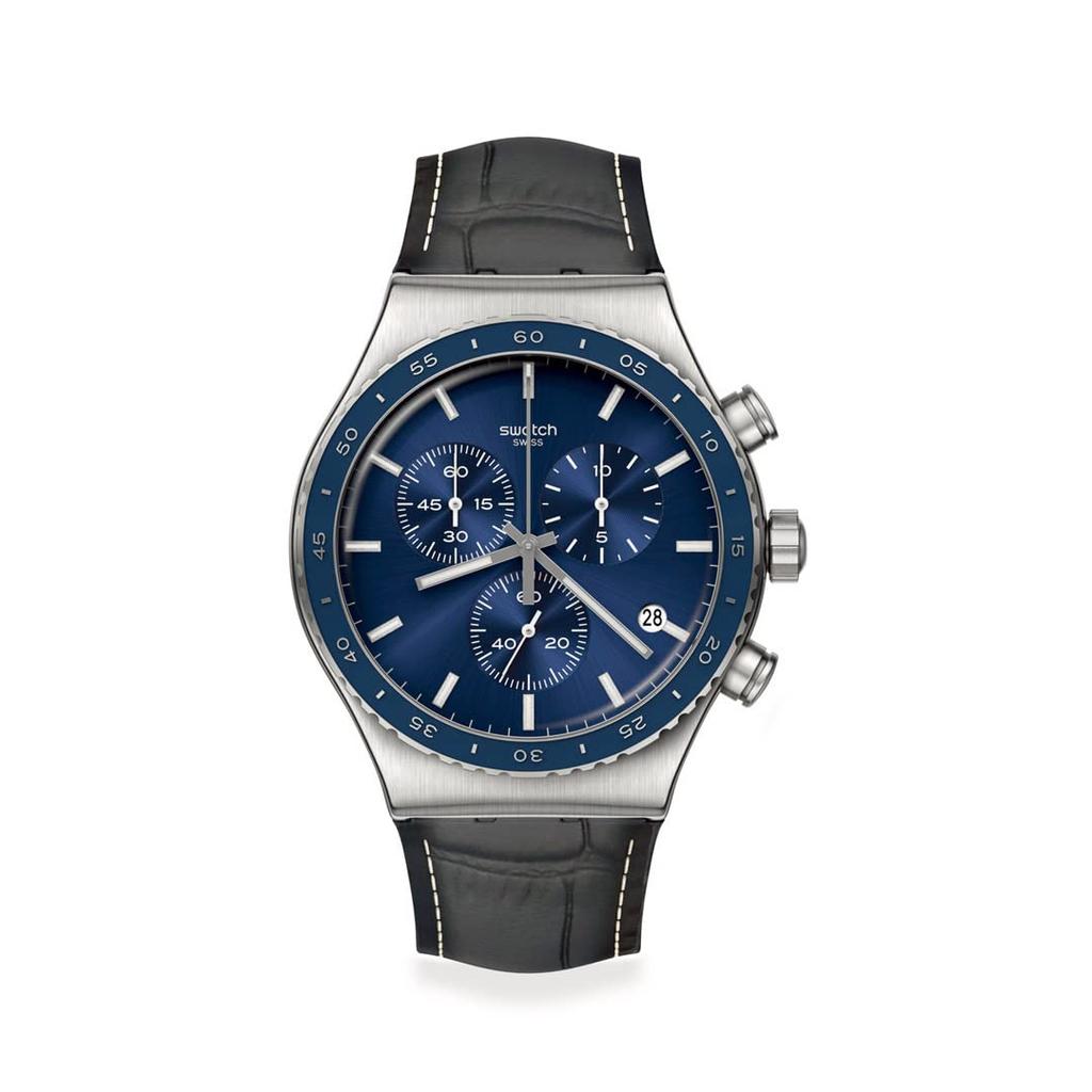 Часы мужские Swatch COBALT LAGOON New Irony Chrono YVS496 черные,