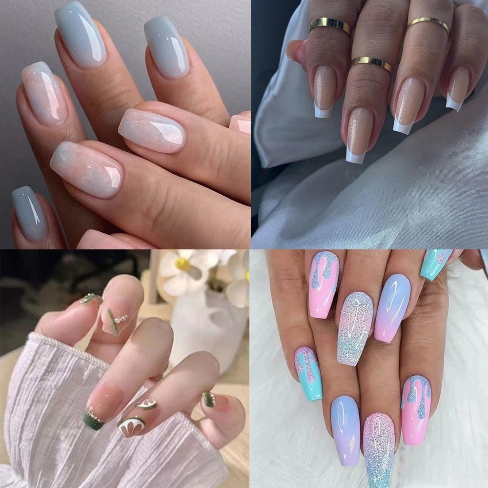 French False Nails Long Ballerina Nail Tips Fashion Press On Nails DIY