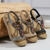Богемные Сандалии со Стразами для Женщин Удобные с Круглым Носком Пляжный Отпуск Большого Размера Сандалии Zapatos Para Mujer Sandalias Planas