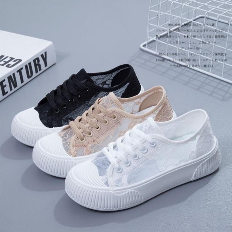 Женские туфли на плоской подошве Кружевные Повседневная обувь Студенческие Сетчатые Дышащие Кроссовки Лоферы Уличные Полые Обувь для ходьбы Женская обувь De Mujer