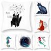 Black Cat Creative Pattern Pillowcase Dormitory Decoration Office Living Room Home Pillowcase