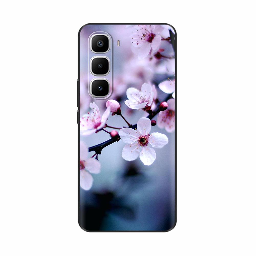 Мягкий чехол из жидкого силикона для телефона Infinix Hot 60 Pro Plus, задняя крышка с художественным рисунком «Черная кошка» для Infinix Hot 60 Pro, черный
