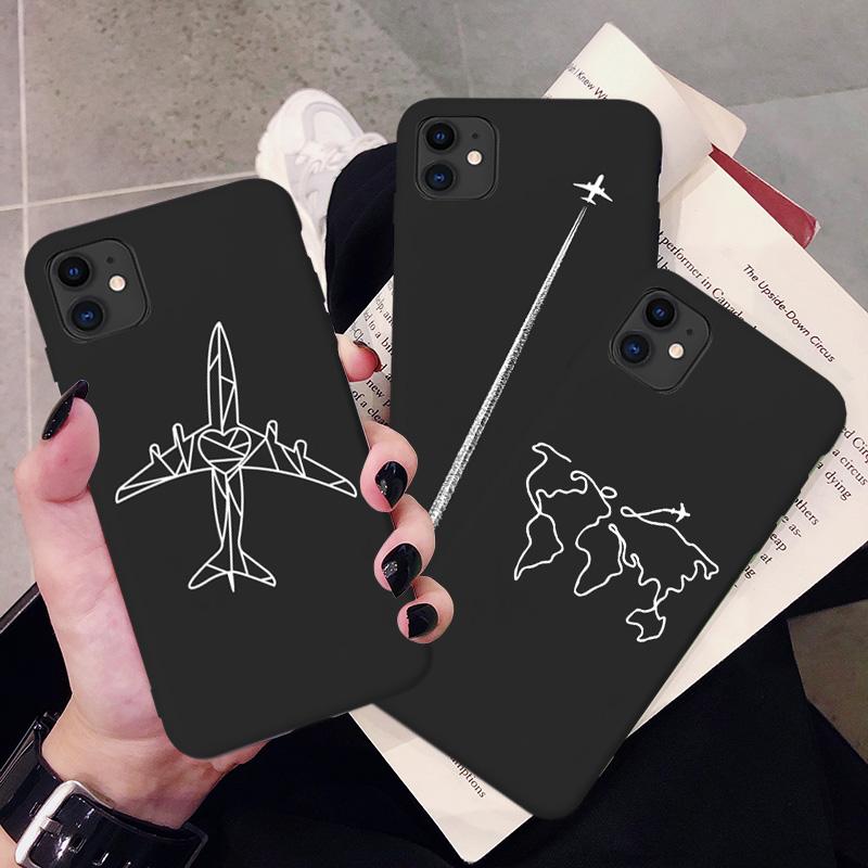 Роскошный Чехол для телефона с картой мира для путешествий для iPhone XR XS Max X XS 12 11 13 Pro max SE 2020 7 8 Plus Силиконовый Мягкий чехол-самолет