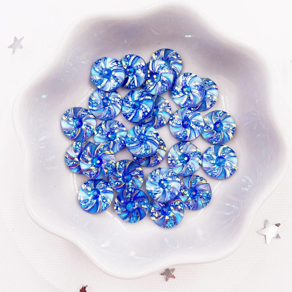 Блестящие 80 шт. AB смолы 10 мм вихрь круглые плоские задние аппликации со стразами DIY свадебный альбом ремесло