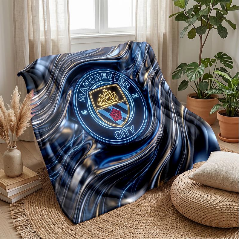 Manchester City Theme blanket Soft Flannel Blanket Plush Throw Blanket Cozy Sofa Bed Blanket for Home Decor