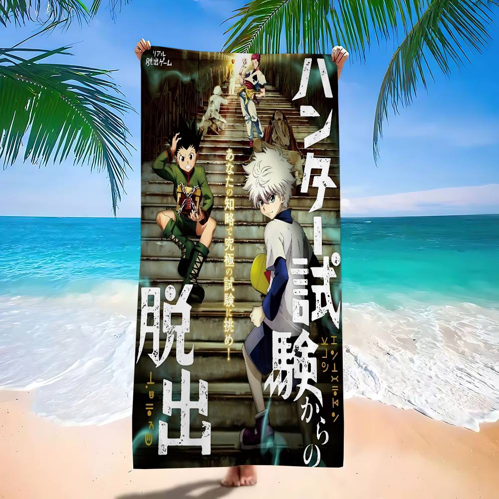Hot Japan Anime Hunter X Hunter Bath Towel Microfiber Soft Water Breathable For Girl Kids Decorative Cartoon Beach Towel