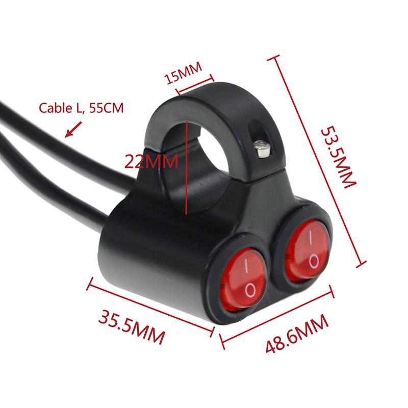 LMoDri мотоциклетные переключатели 22 мм, крепление на руль, переключатель фар, аварийный тормоз, противотуманный фонарь, вкл. выкл., алюминиевый сплав с