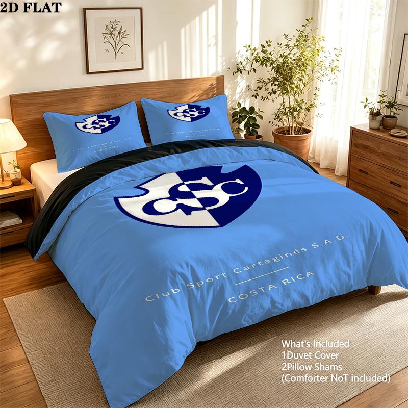 Club Sport Cartagines Pattern Bedding Set Quilt Cover Pillowcase Home Decor Gift (1 * duvet cover + 2 * pillowcase, without core)