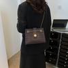 Fashionable Vintage Pattern Chain Shoulder Bag Versatile Pu Leather Crossbody Bag