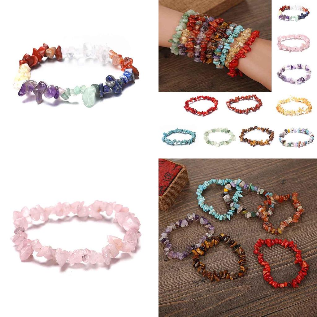 Браслет-стретч из премиальных неровных сколов горного хрусталя