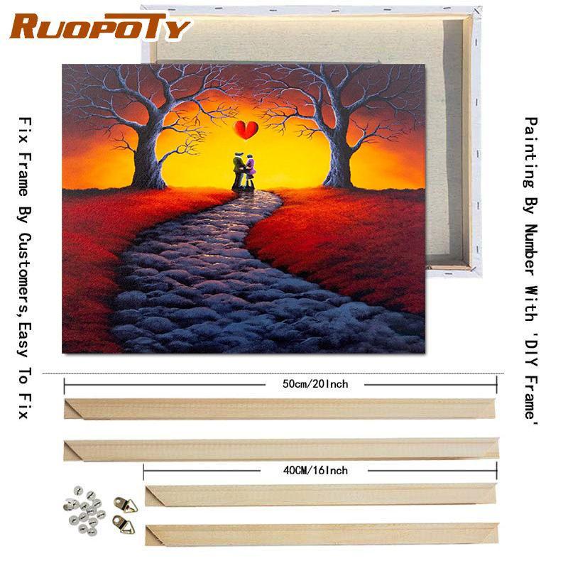 RUOPOTY Цифровая картина «сделай сам» Любовник Рисунок Картина Настенное искусство на холсте Цифровая ручная роспись Гостиная