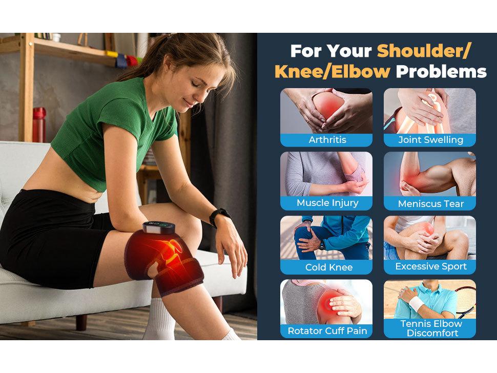 6-скоростной электрический нагревательный наколенник для холодной терапии суставов ног с компрессией полыни