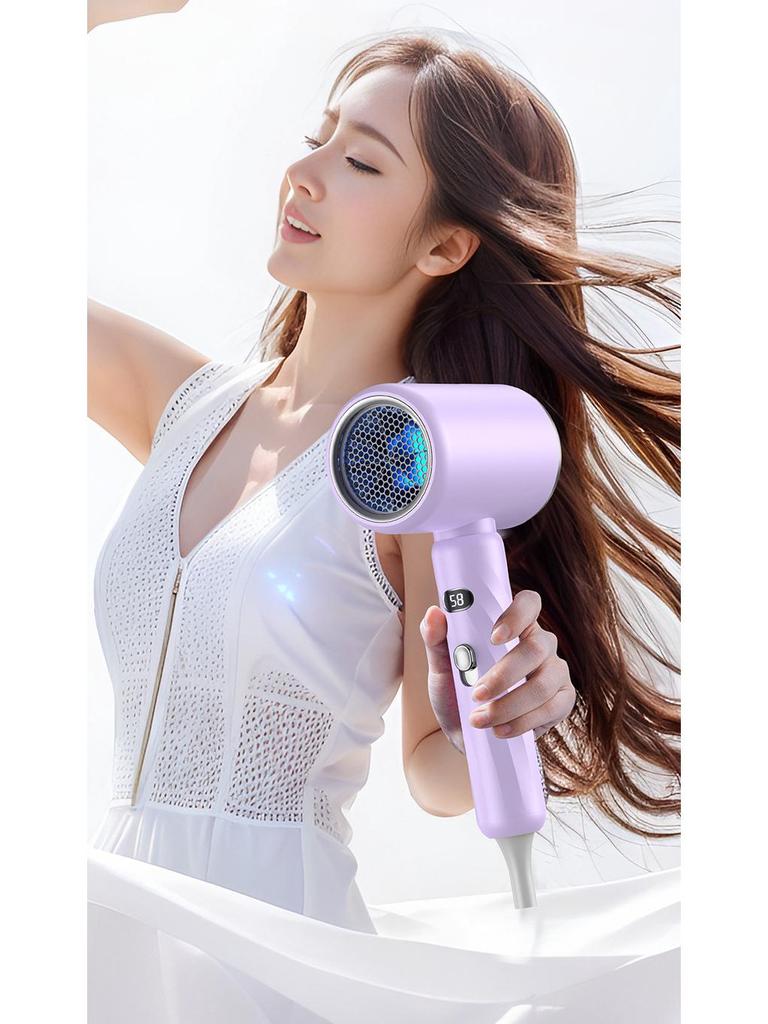 Фен высокой мощности с цифровым дисплеем, интеллектуальной регулировкой температуры и технологией Blue Light Ion