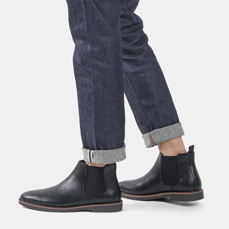 HECRAFTED SHOES/ Зимние мужские ботинки из искусственной кожи