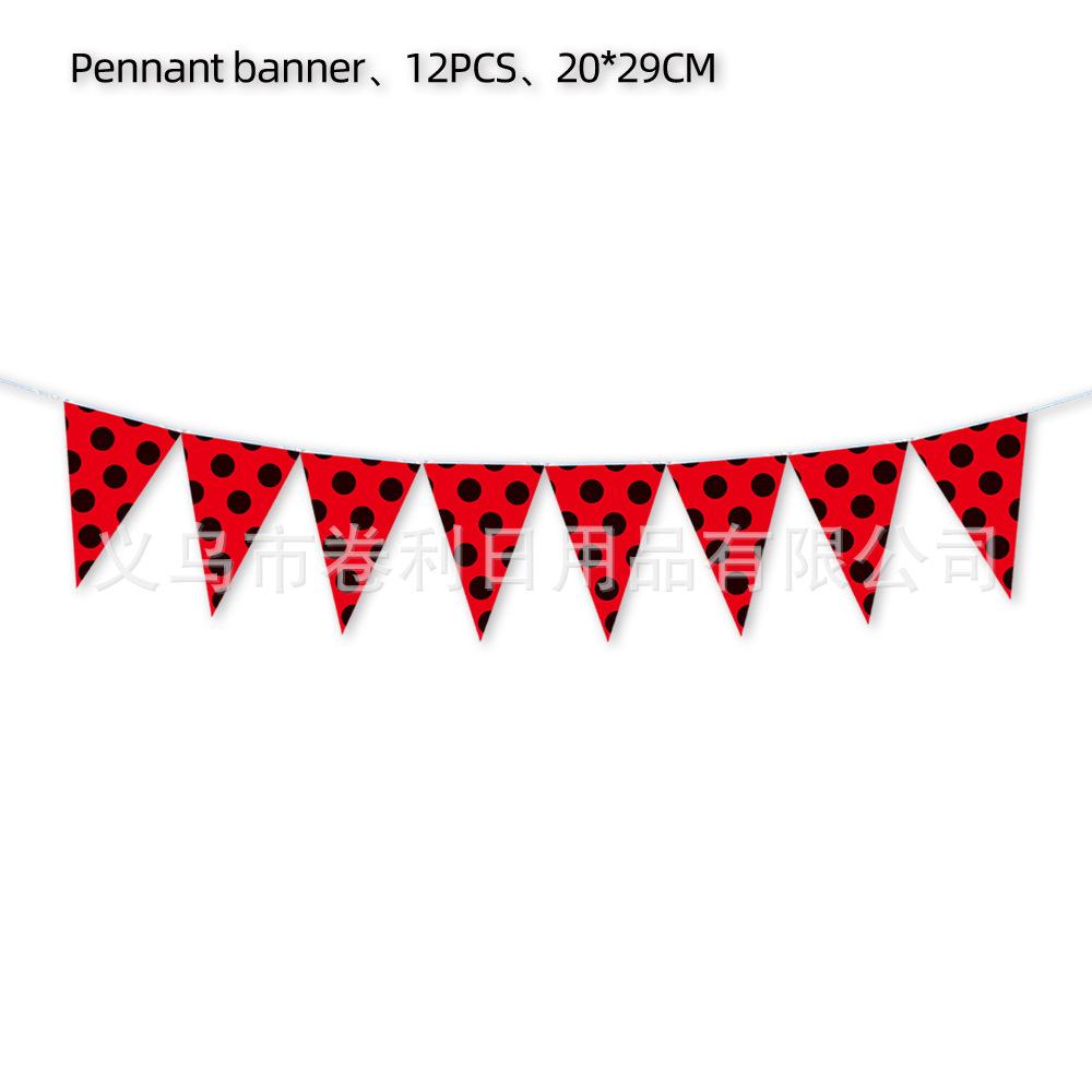 Божья коровка Красный Черный Латексный Шарик День Рождения Посуда Бумажные Тарелки Салфетки Скатерть Принадлежности Мультяшная Вечеринка