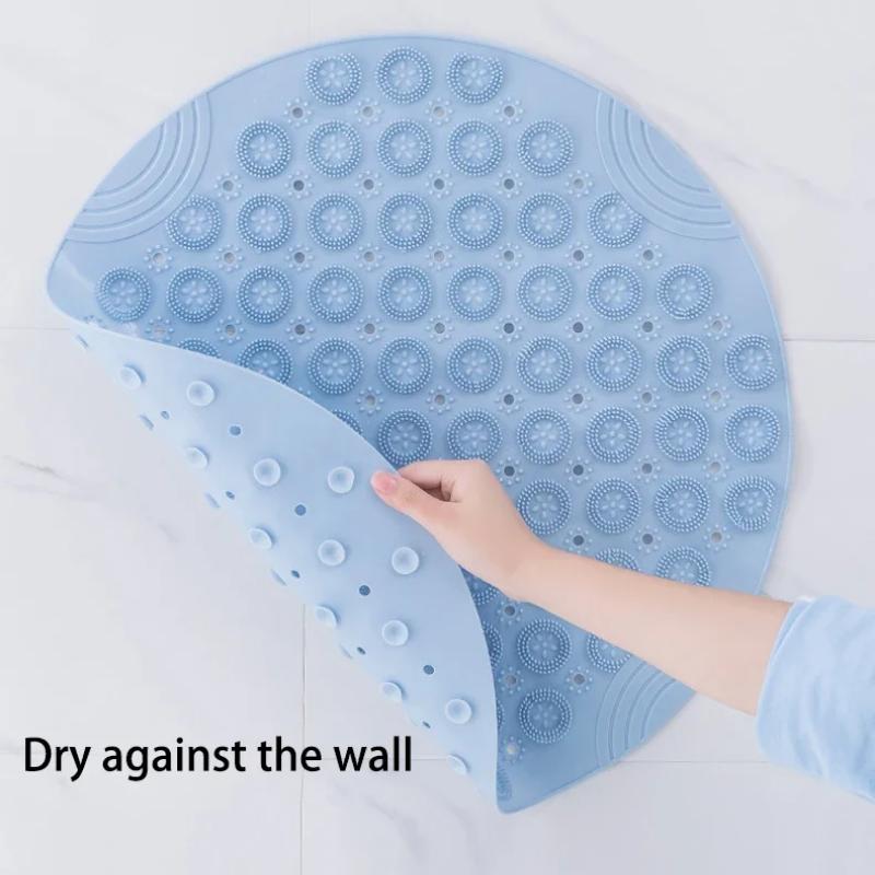 Коврик для ванной комнаты, противоскользящий, круглый, с присоской, коврик для ванной из термопластичной резины, со сливным отверстием, силиконовые коврики для ванны, массажный коврик для ног, мягкий коврик для душа