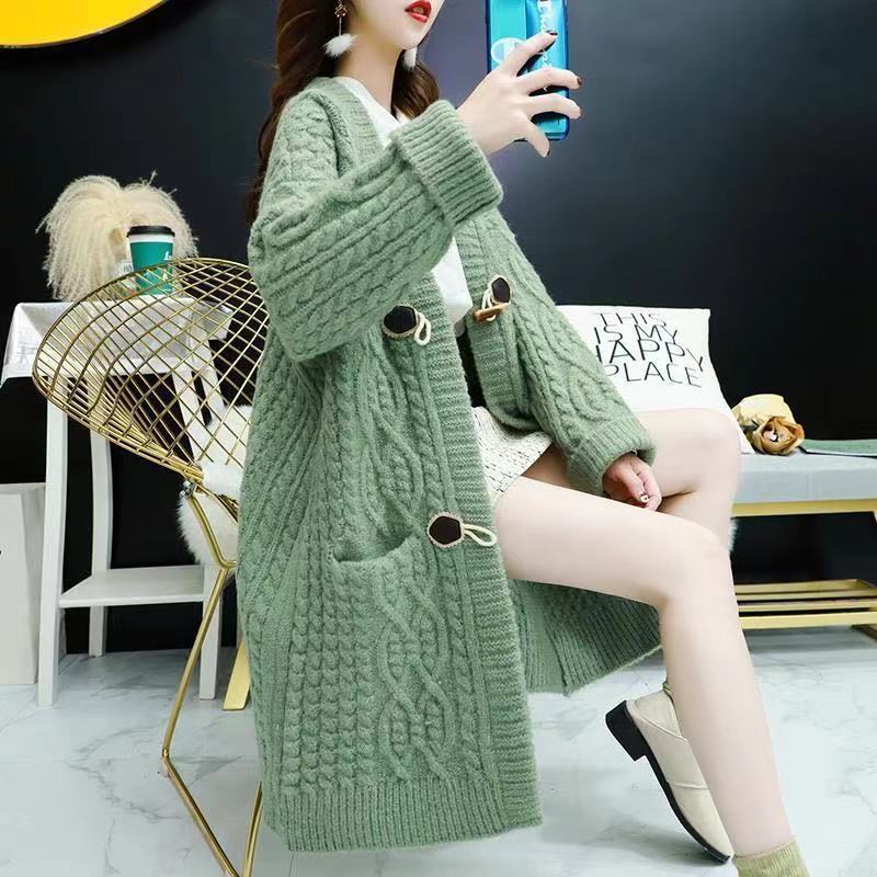 Loose and Lazy Style Knitted Cardigan for Women Long Sweater for Women Knitted Sweater Stylish Knitted Coat for Spring Autumn and Winter