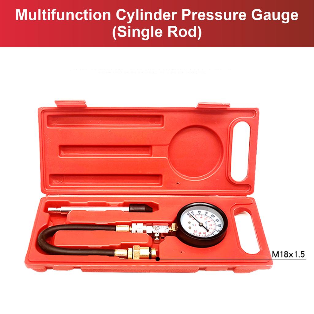 Cylinder Compression Tester 0-300 PSI Kit for Car Motorcycle Engine with M10 M12 Adapters Petrol Pressure Gauge Tool