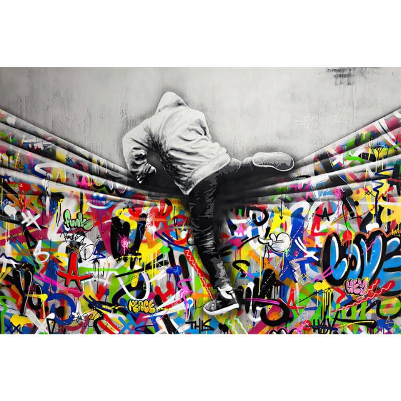 Бэнкси Уличное Искусство Холст Картины Кроссовки Рот Девочка с Шариком Граффити Поп-Арт Постеры Принты Куадрос Настенное Искусство Домашнее Украшение