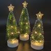 3Pcs/Set Mini Ornaments Small Pine Trees Lights Glowing Christmas Tree Light  Party