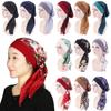 Women Printed Headwear Pre-Tied Cancer Head Scarf Muslim Turban Hair Loss Hat Chemo Pirate Cap