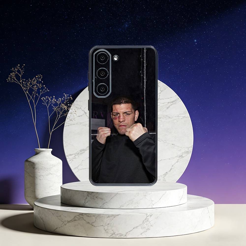 Чехол для телефона с изображением Нейта Диаса (бокс) для Samsung Galaxy A73, A72, A71, A70, A53, A52, A51, Другие, Мягкий черный чехол