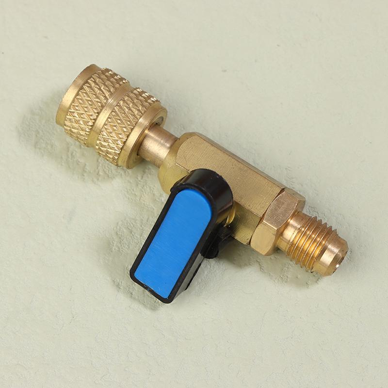 Шаровой кран для хладагента кондиционера 1/4" SAE прямой запорный кран для R134A R410A R22 R12 зарядных шлангов хладагента для кондиционера