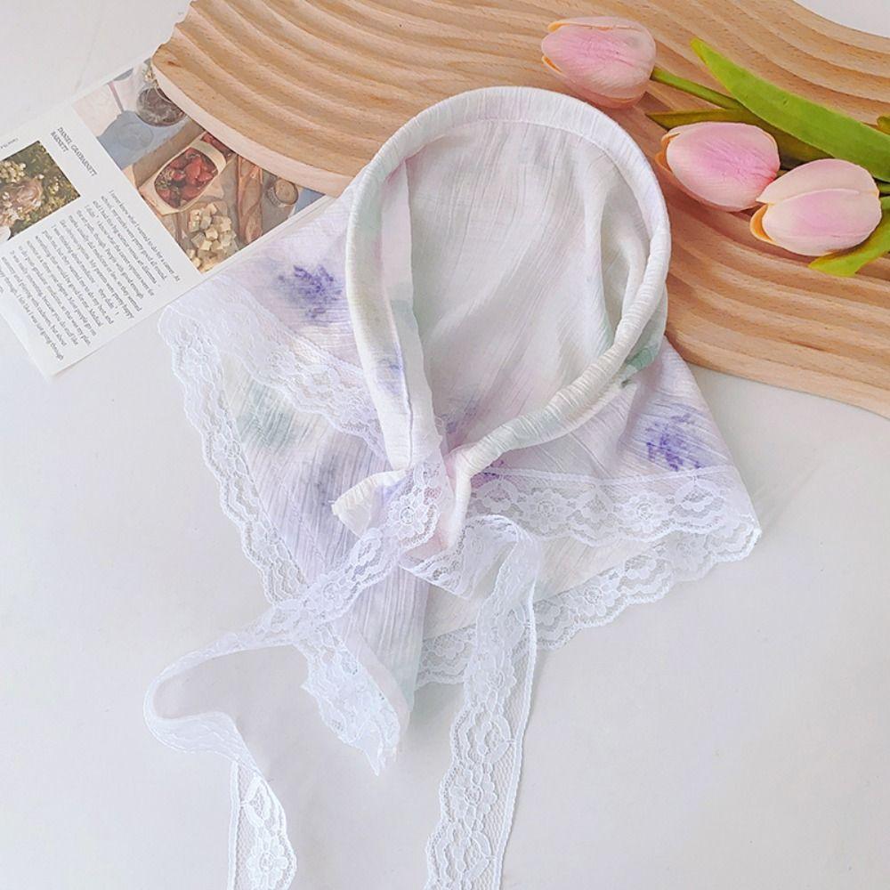 Hair Accessories Triangle Scarf Lazy Person Lace Headscarf Sun Protection Headscarf