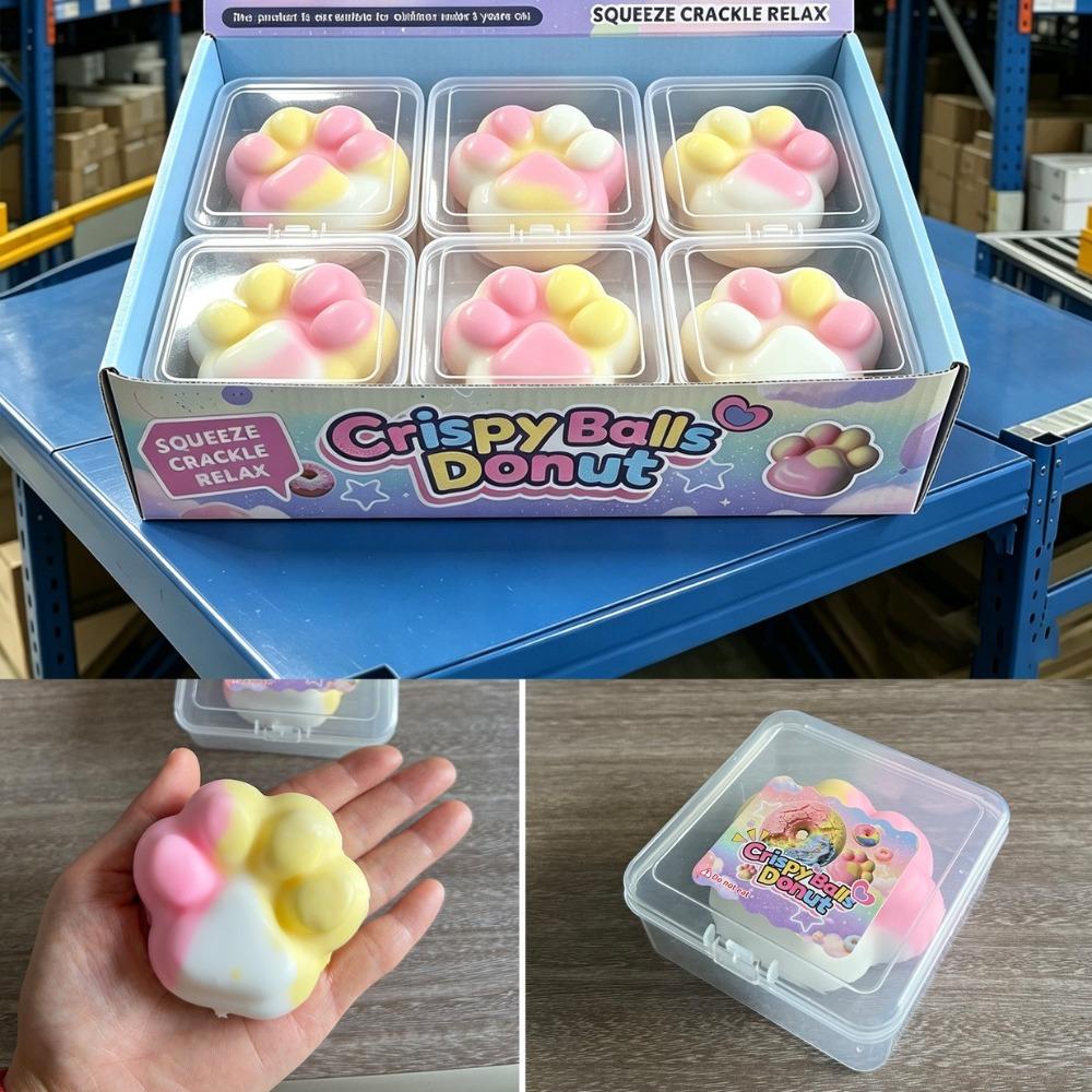 Satisfying Sound Crunch Squishy Toy Cat Paw Crispy Feel Squishy Wax Cracking Squeeze Student Prize