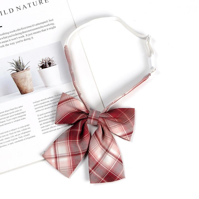 JK Bow Tie for Women, Japanese Uniform Shirt, College Style Student Plaid Tie, Men's Free Ribbon Accessories
