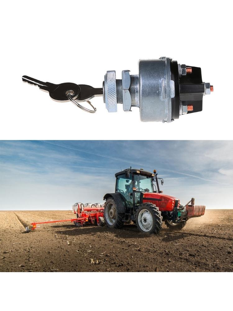 2-ключевой 3-позиционный замок зажигания с резьбовым терминалом, подходит для автомобиля, грузовика, автобуса, трактора, вилочного погрузчика, инструмент для настройки