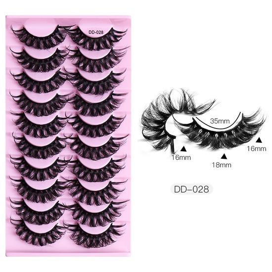 10 Pairs False Eyelashes Russian Strip Lashes Extension Faux Cils Naturel Eyelash Extension D Curl Strip Lashes Makeup Beauty Magnetic Eyelashes