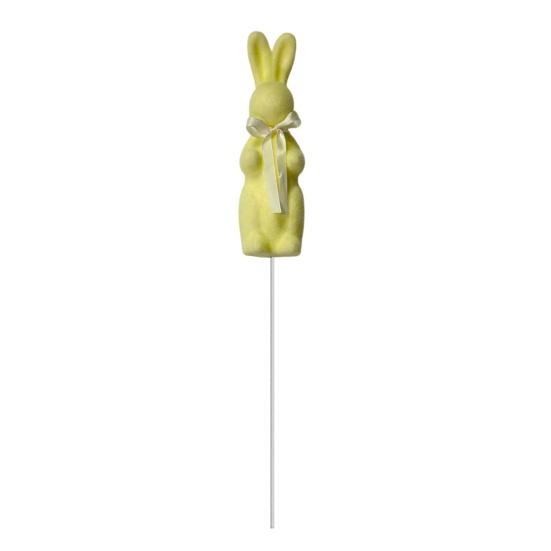 Пасхальная фигурка кролика с флоком Маленький пенопластовый кролик с галстуком-бабочкой Весенний кролик-кол для улицы, дома, двора, газона, кашпо, горшка, декор