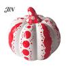 Collectible Ceramic Craft Gifts Pumpkin Sculpture, Modern Polka Dot Figurine, Farmhouse Retro Style Home Soft Furnishings Tabletop Decoration
