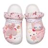 Crocs Классические клоги Cat Leader Smart Игривые Девичьи Сердечки Универсальные и Удобные Дырочные Туфли Унисекс Розовые и Белые