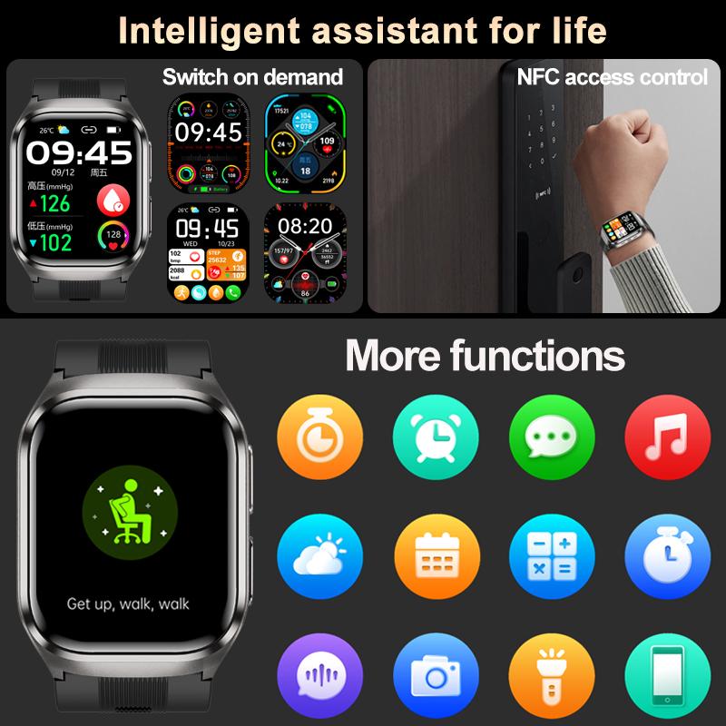 SACOSDING Airbag Smart Watch 2025 Новые часы для здоровья ЭКГ воздушный насос артериальное давление температура тела кислород в крови BT Call Smartwatch