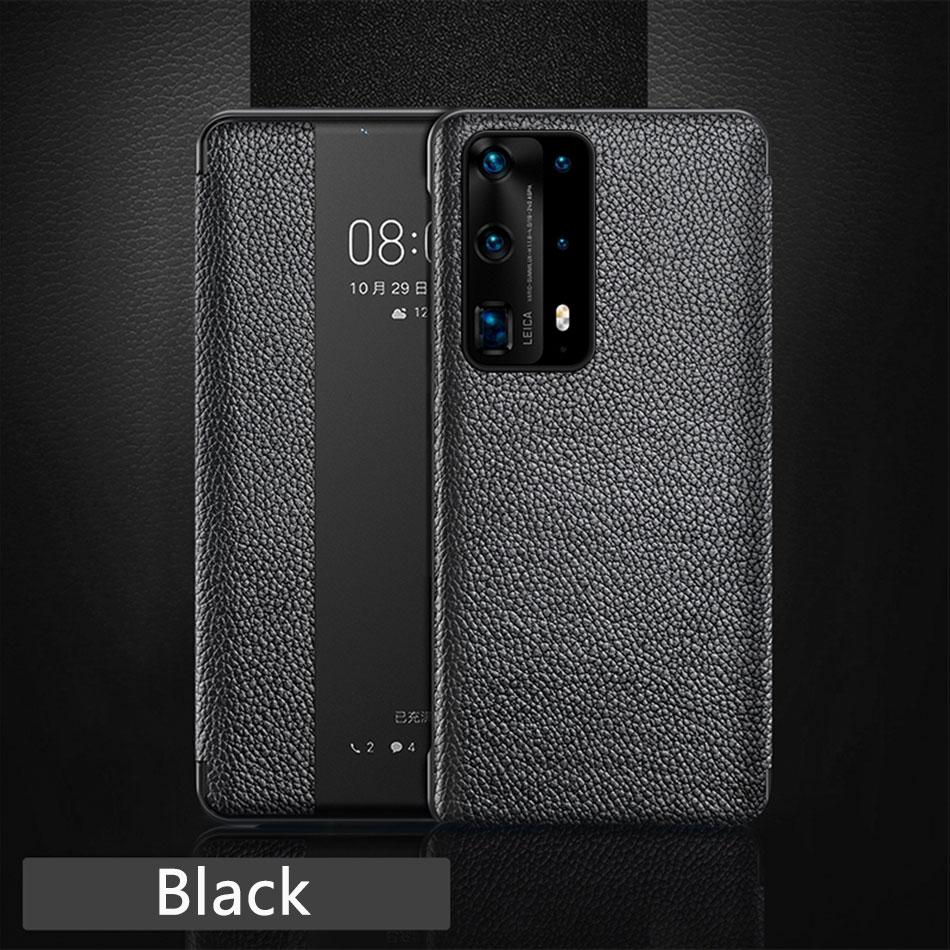 Оригинальный кожаный чехол-книжка для Huawei P60 P50 P40 Pro P30 P20 Mate 50 40 30 20 Pro RS Зеркальный Smart Touch View Пробуждение Сон