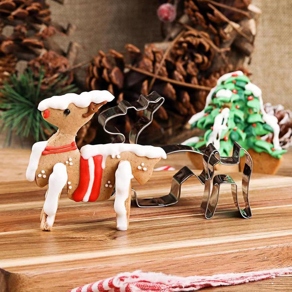 Рождественская формочка для печенья, 3D рождественский набор формочек для печенья-пряничный человечек, елочный домик, снеговик, праздничная форма для печенья для выпечки торта своими руками