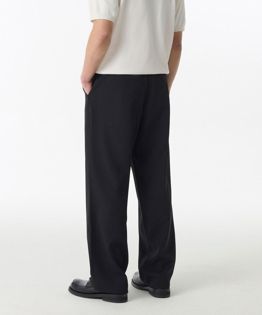 Musinsa Standard Crepe One-Pleat Wide Elastic Pants [Black]
