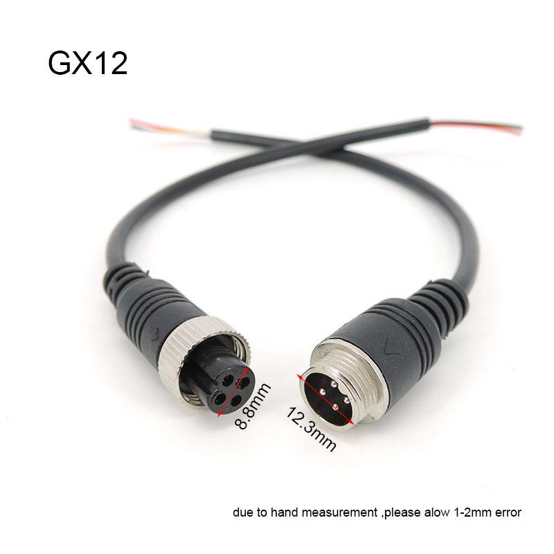 Авиационный сигнальный кабель M12 4Pin Папа / Мама 4-жильный Штекер GX12 для автомобильной камеры провод Видеокамера DVR и CCTV Монитор Сабвуфер