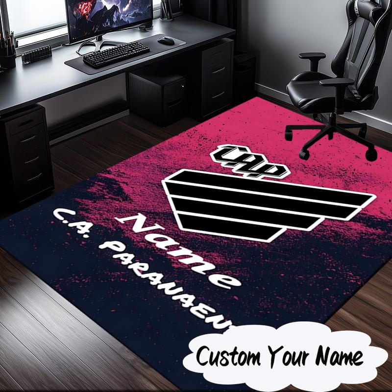 Custom Name Cap Name Wings Logo Rug for Living Room, Game Rooms, Office, Bedroom, Floor Mat Playful Design, fan gifts Christmas decor