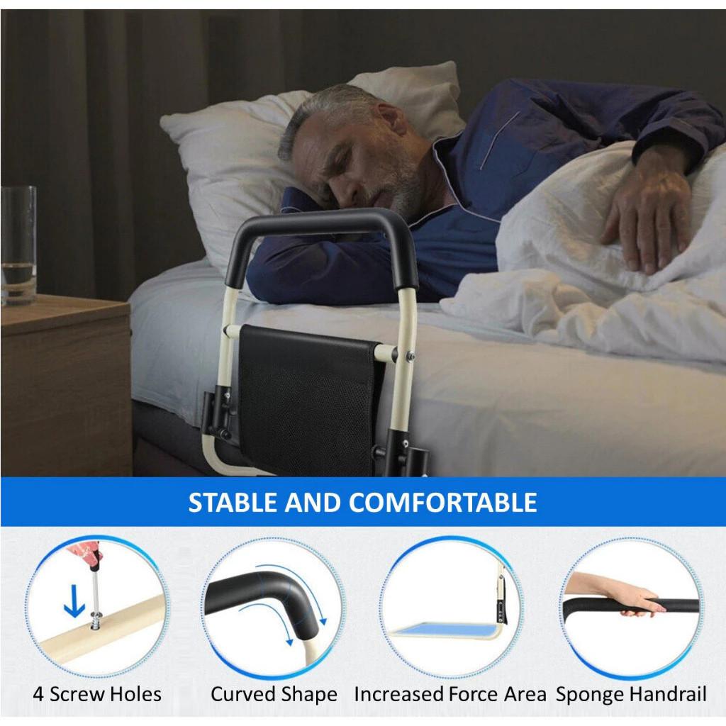 Безопасный бортик для кровати Складной прикроватный поручень Регулируемая высота Защитный барьер против падений для пожилых/беременных/пациенто