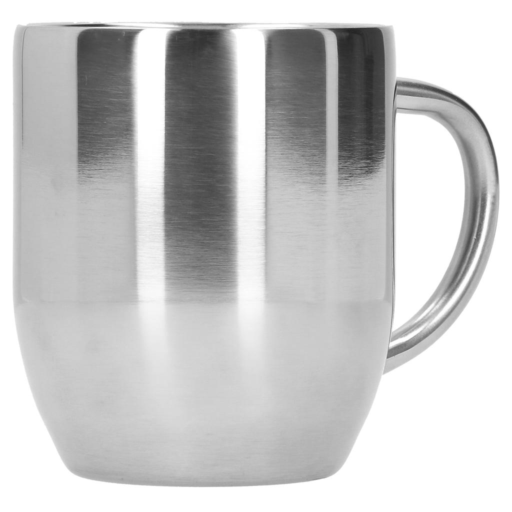 304 Stainless Steel Double?Layer Coffee Cup Thickening Handle Cup 350Ml For Office