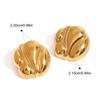 Yori Stainless Steel 18K Gold Plated Wave Earrings Dual-Tone Jewelry Modern Minimalist Durable Hypoallergenic Women Daily Gift