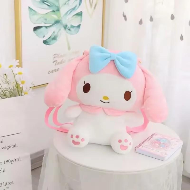 Милый рюкзак-плюш Sanrio для девочек, Милый Куроми, Синнаморолл, Моя Мелоди, Мультяшный Аниме Школьный рюкзак, Легкий дорожный рюкзак