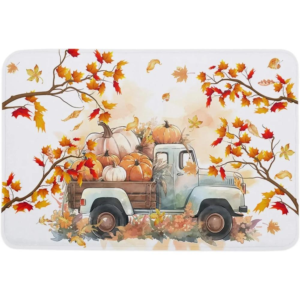 Коврик придверный Кленовый лист Осенний Ботанический Ковер с кленовыми листьями Нескользящий Принт осенних листьев Коврик для ванной Входные коврики для декора спальни кухни