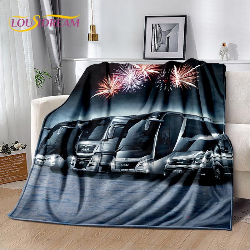 HD Man Truck Lorry 3D Печать Мягкие фланелевые одеяла, Плед Удобное одеяло для пикника Кровати Диваны Дома Спальня Подарки